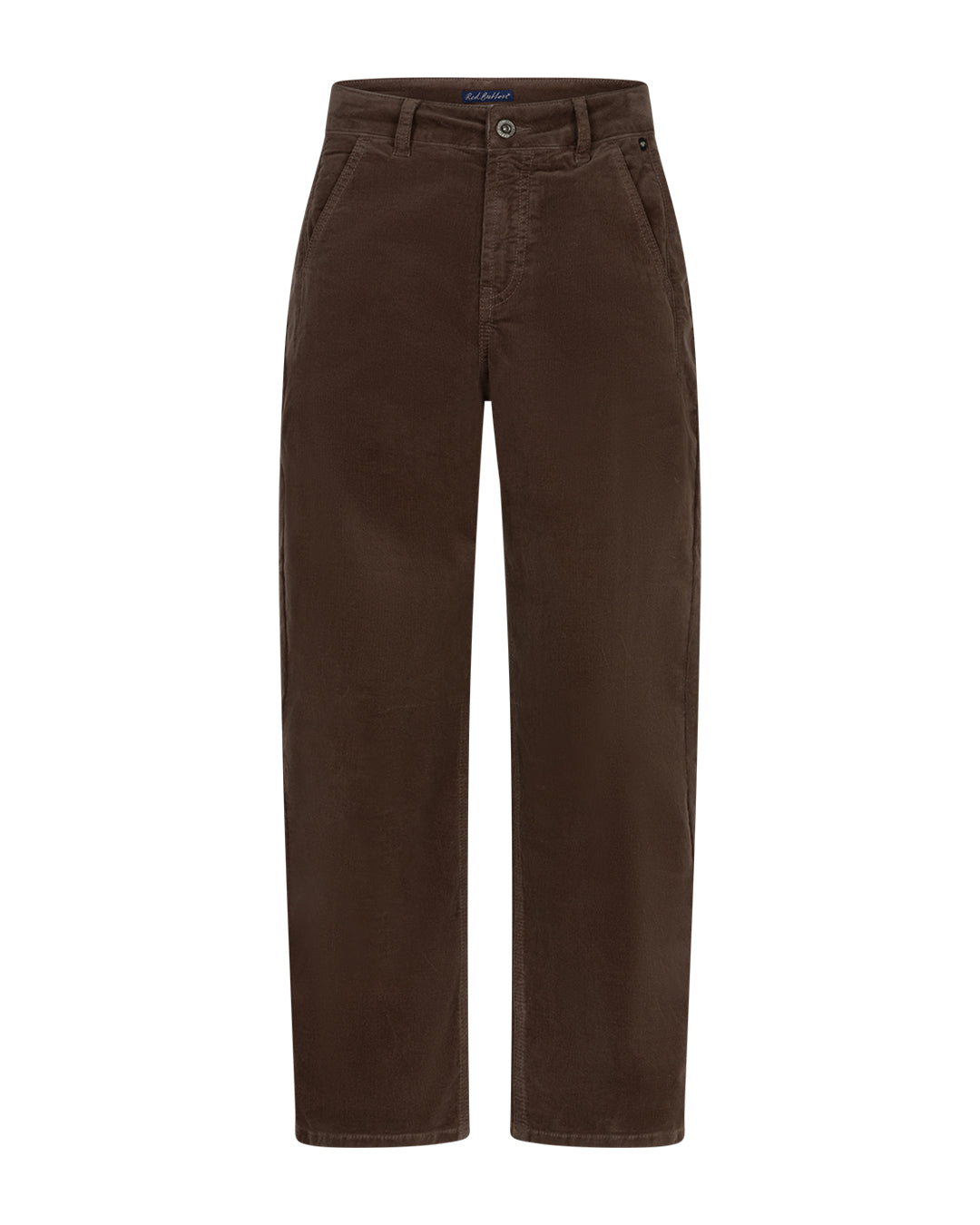 Red Button Caitlina Fine Cord Curved Leg Trousers in Mud