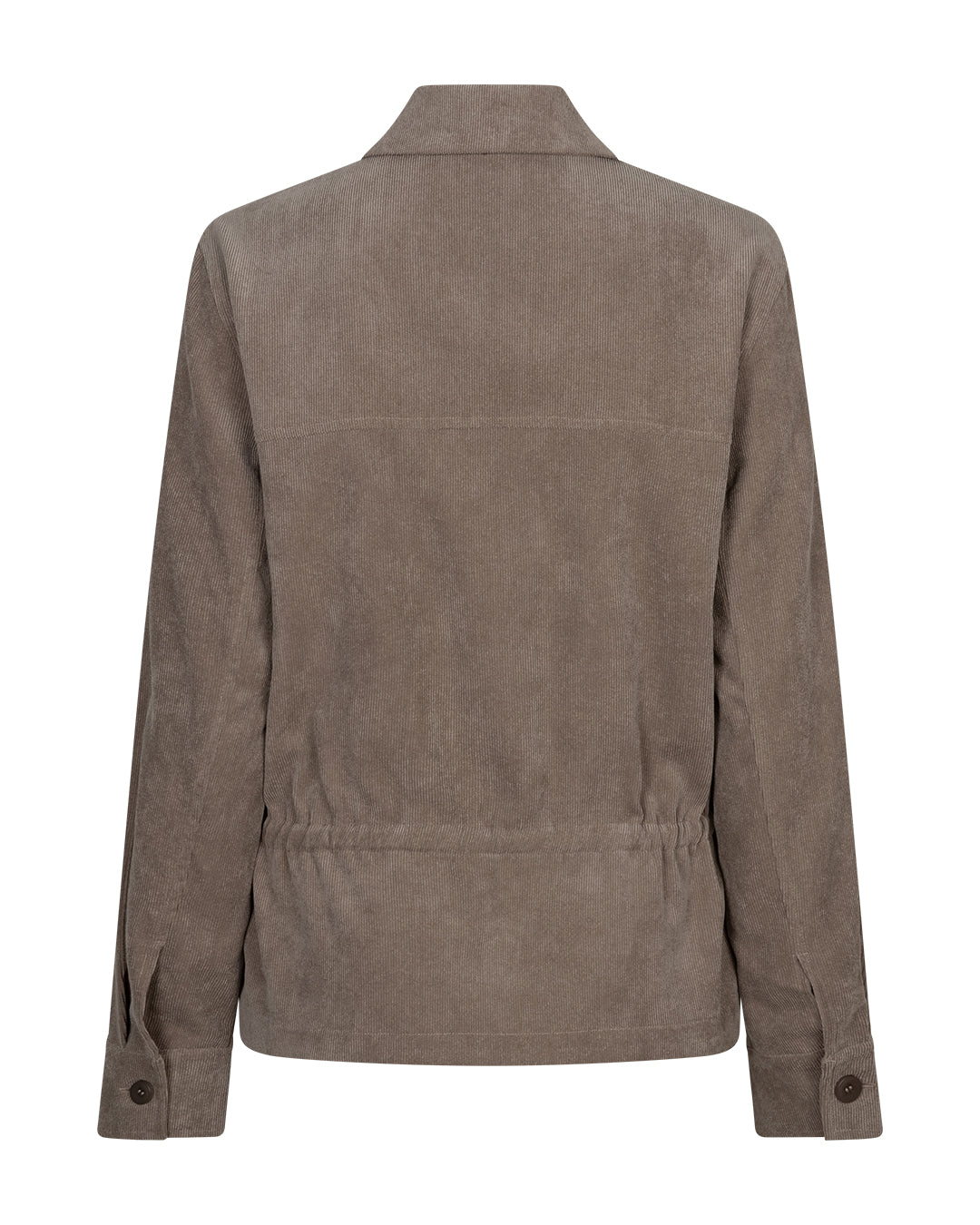Red Button Drew Fine Cord Overshirt in Clay