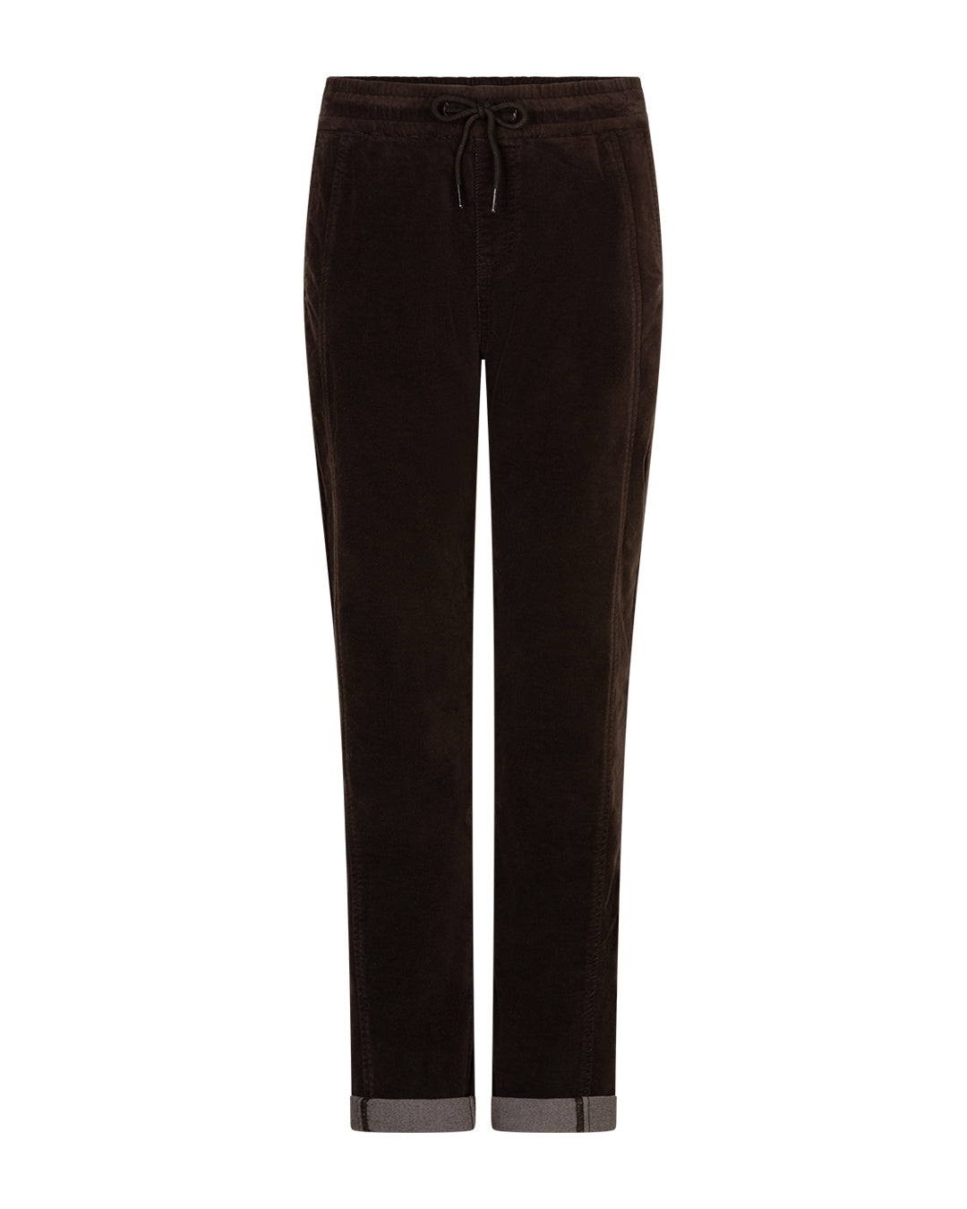 Red Button Stella Velvet Tapered Trousers in Espresso