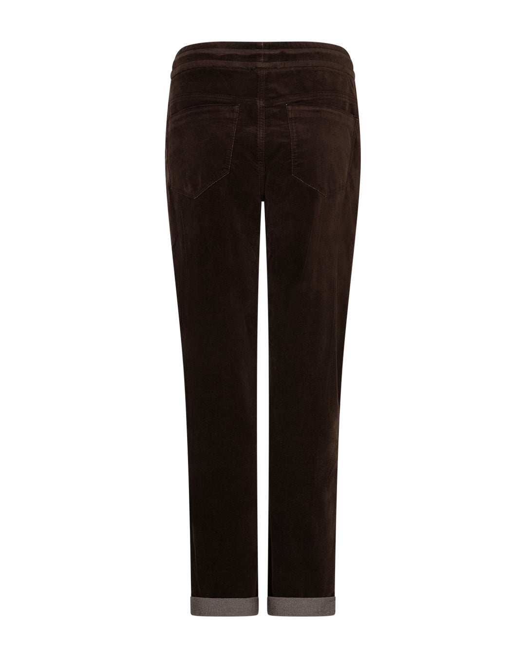 Red Button Stella Velvet Tapered Trousers in Espresso