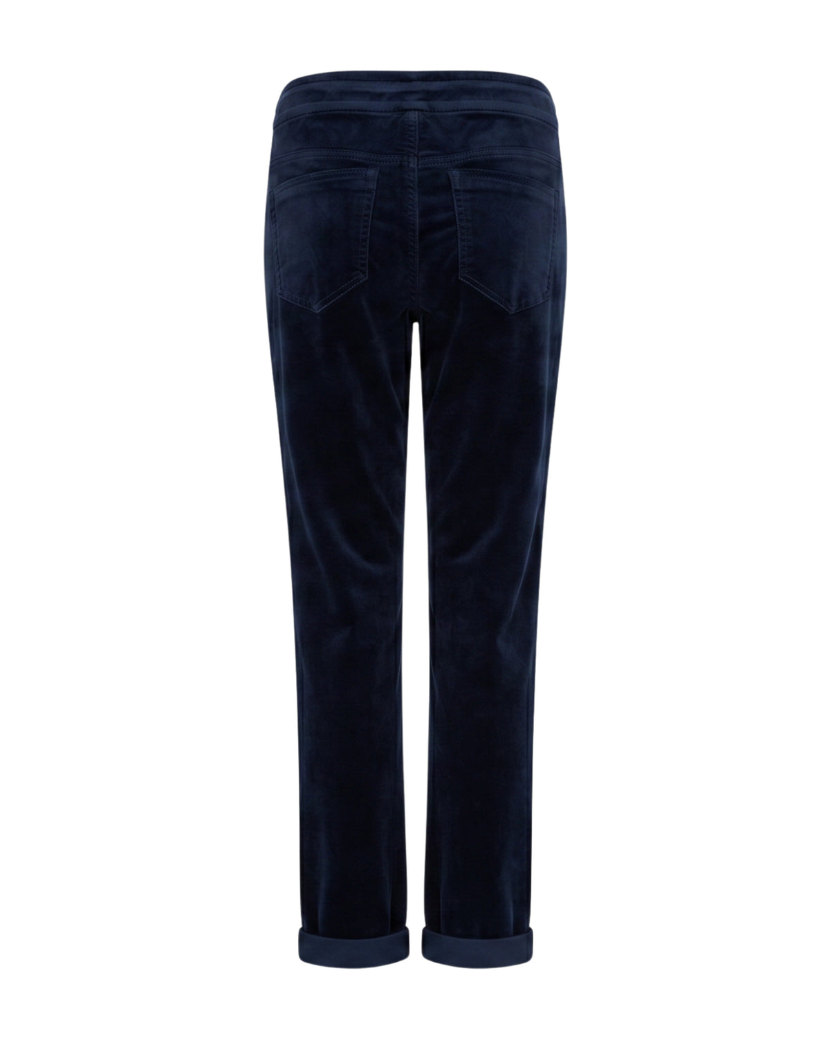 Red Button Stella Velvet Tapered Trousers in Navy