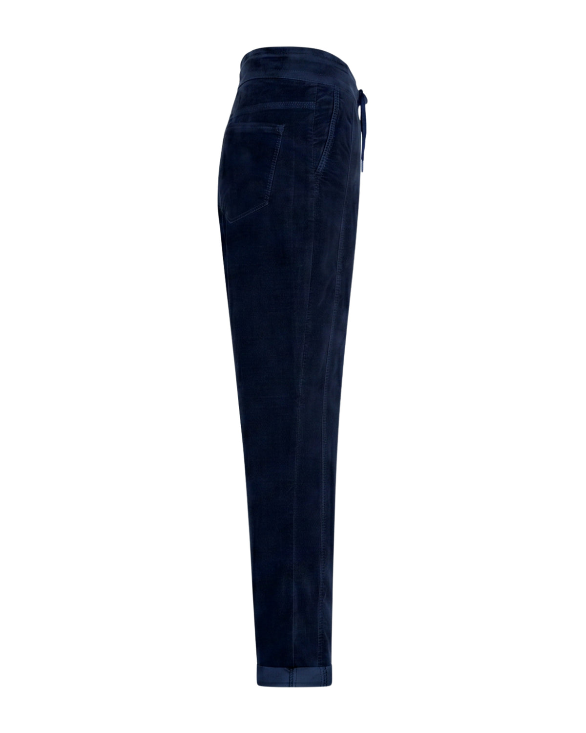 Red Button Stella Velvet Tapered Trousers in Navy
