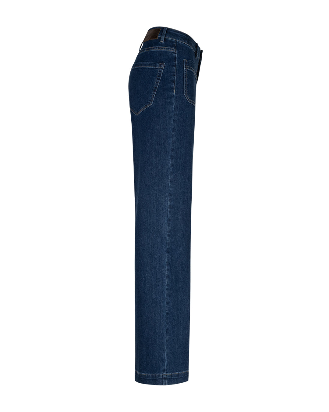 Red Button Colette Wide Leg Jeans with Front Patch Pockets in Midstone