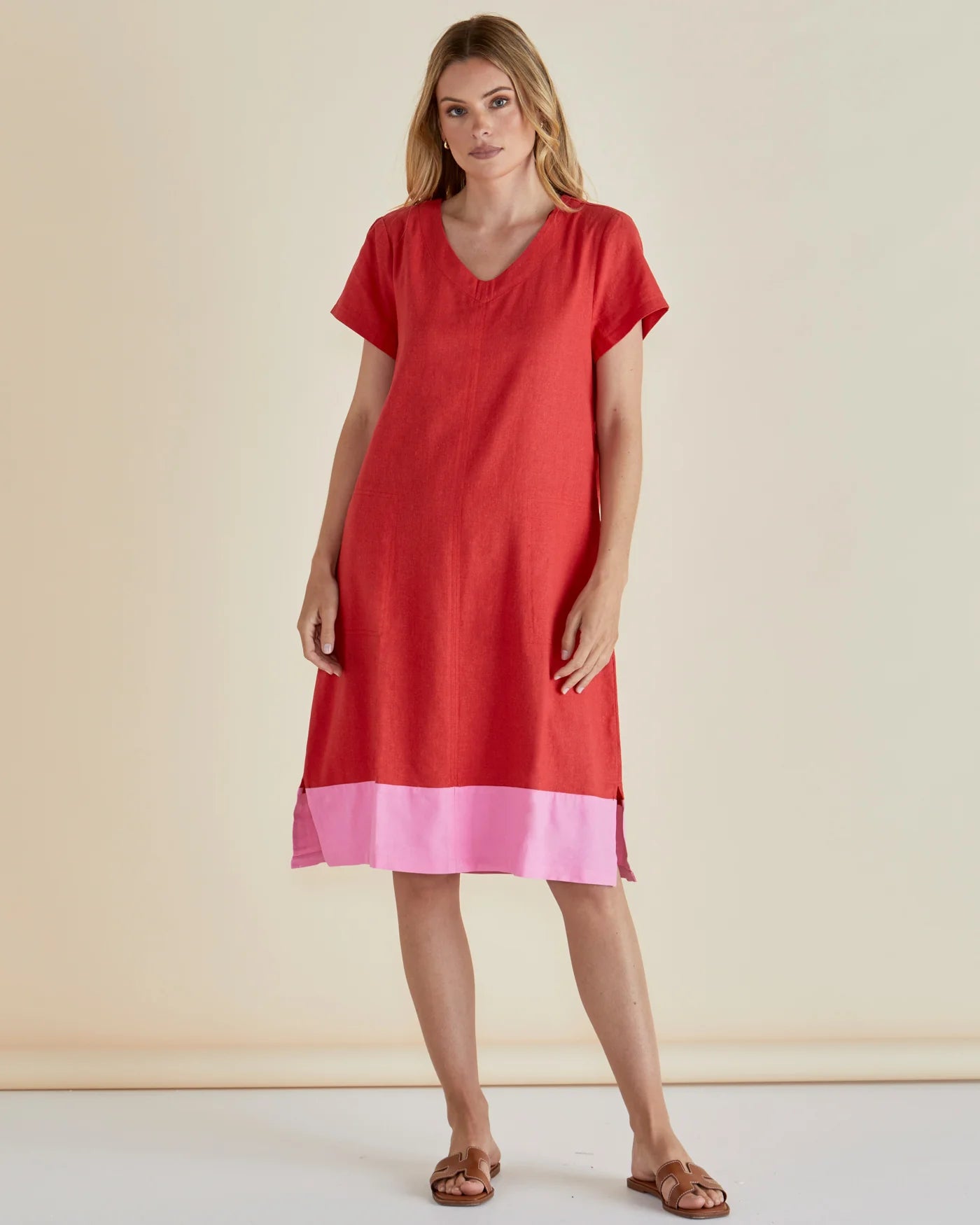 Betty Basics Elwood Dress in Red/Pink