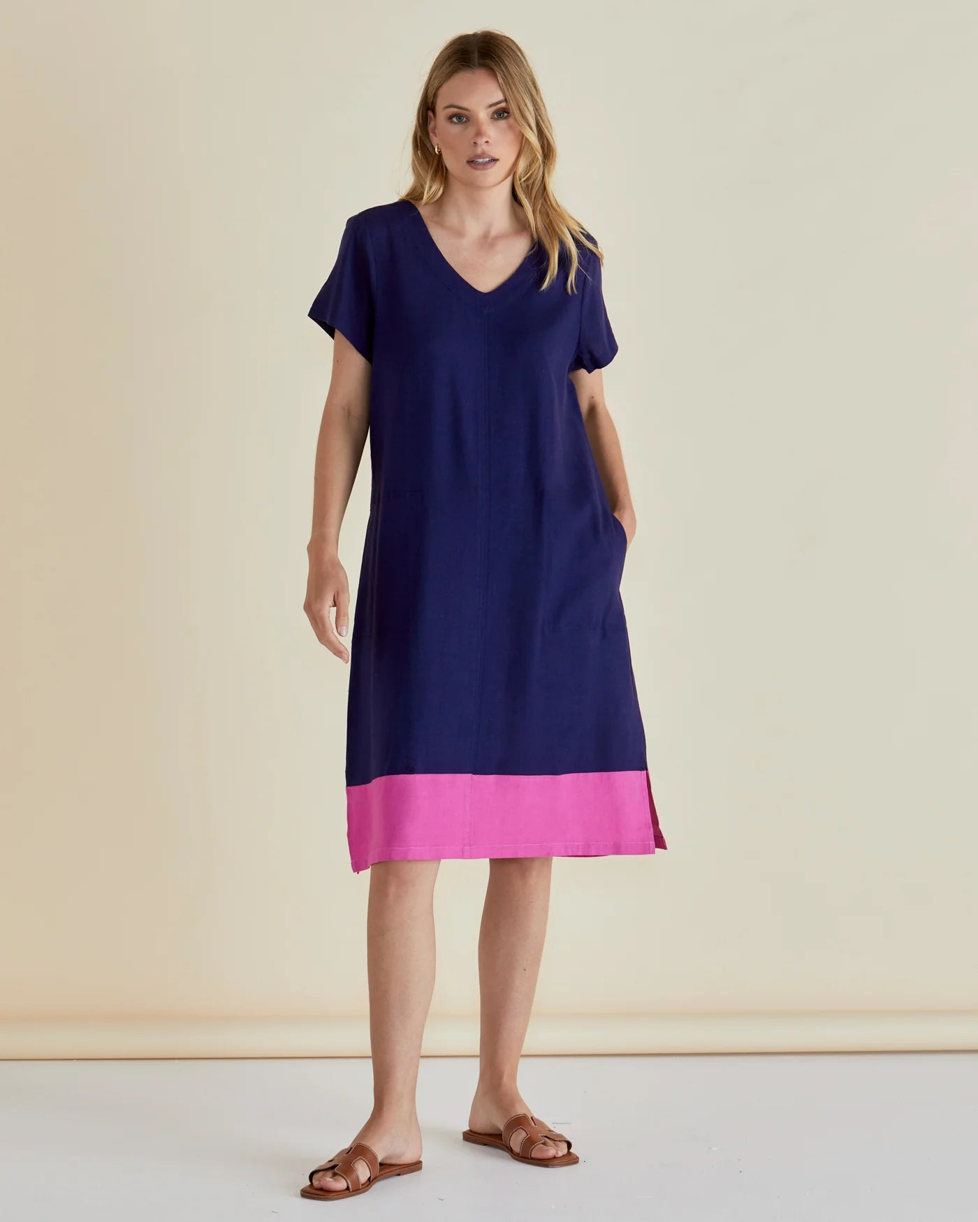 Betty Basics Elwood Dress Navy/Pink