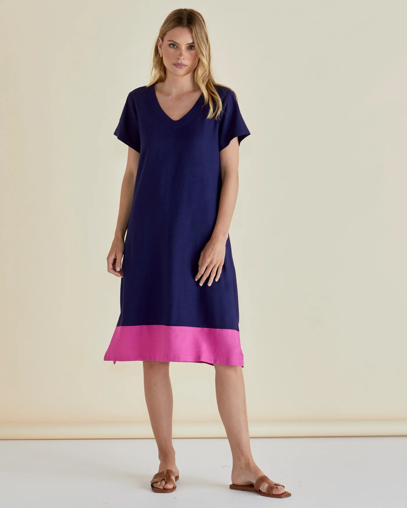 Betty Basics Elwood Dress Navy/Pink