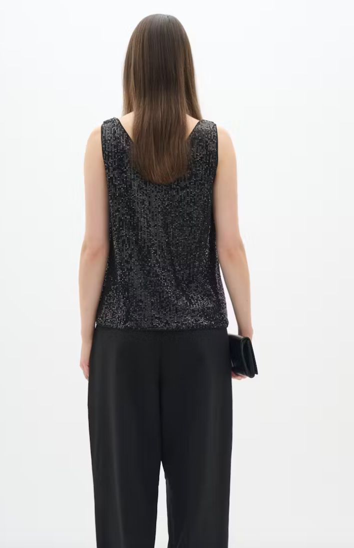 Barbara Sequin top in Black