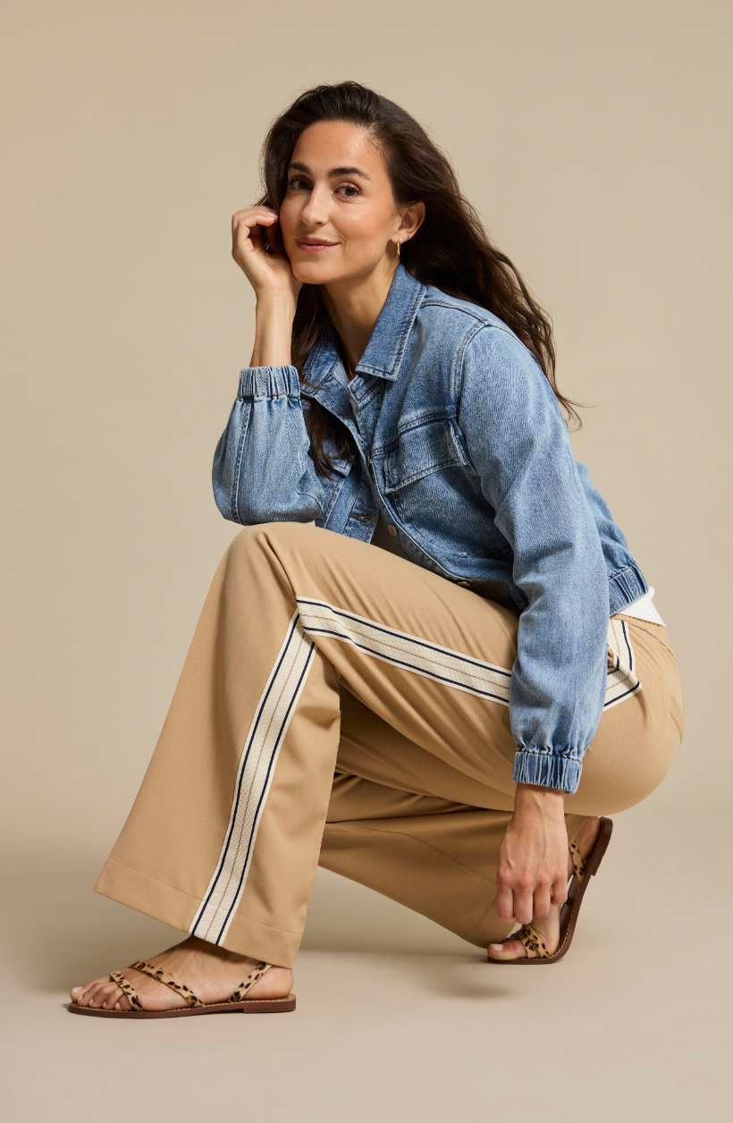 Red Button Juno Denim Jacket in Lightstone