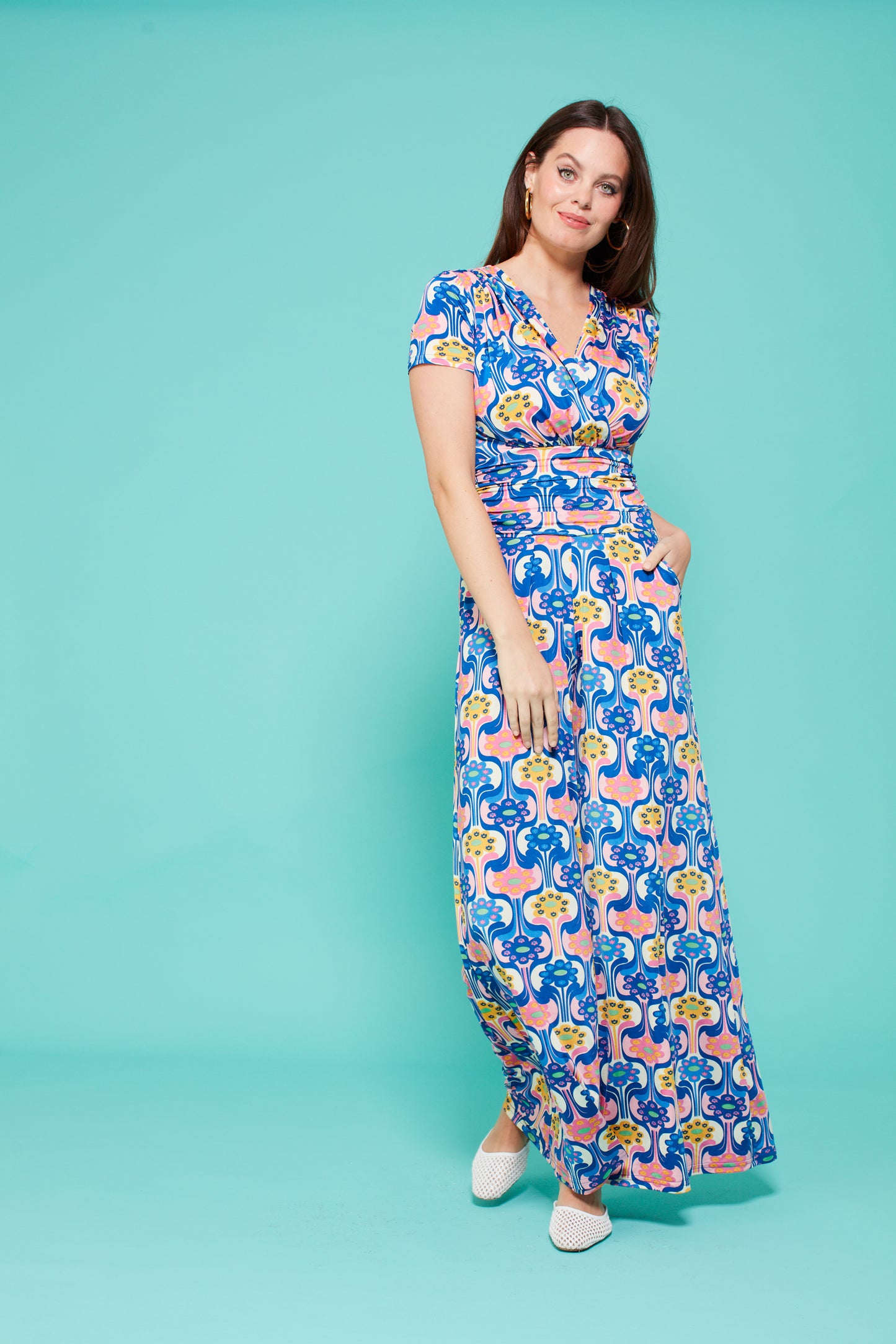 Sharon Jumpsuit in Retro Flower