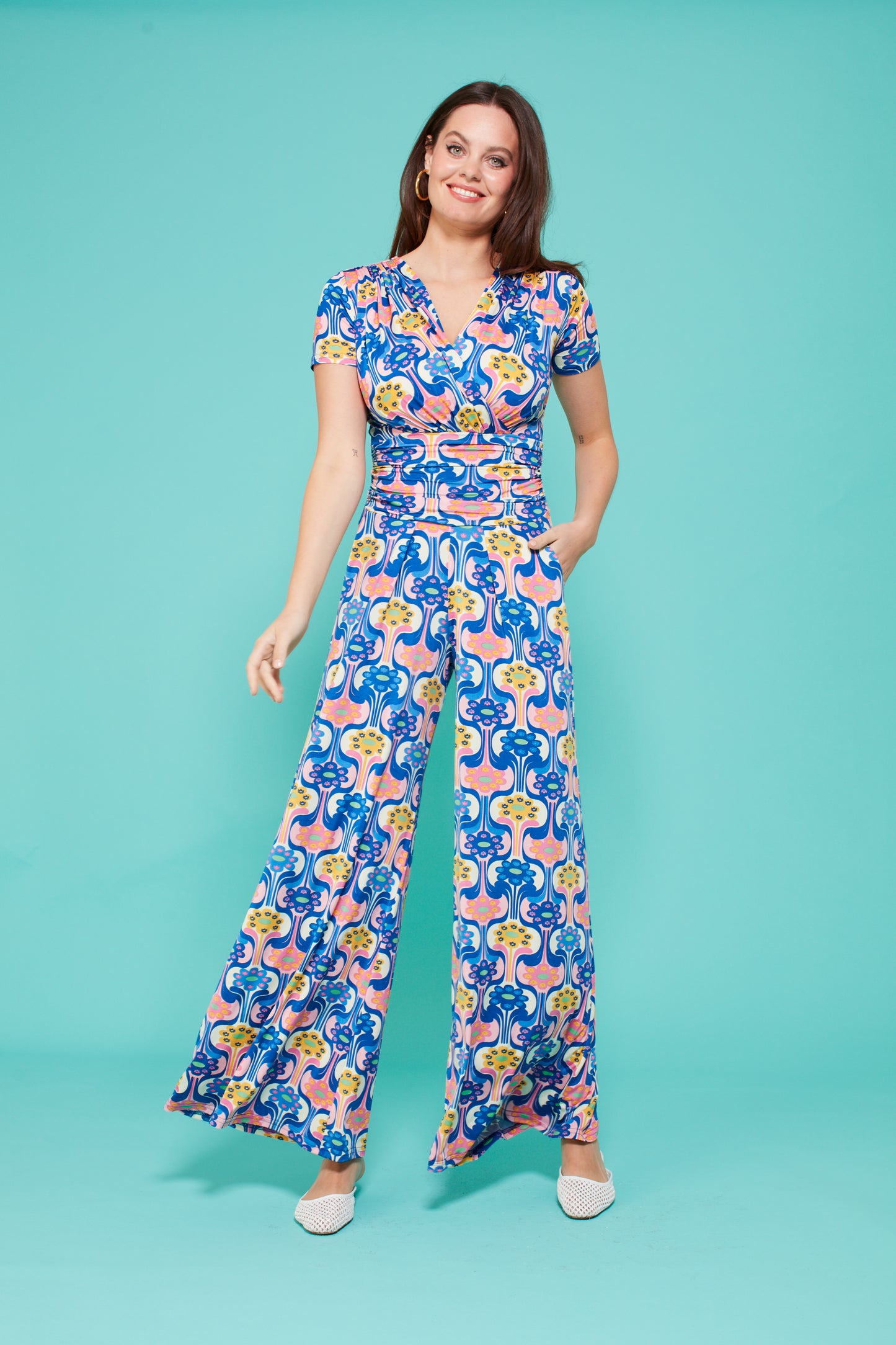 Sharon Jumpsuit in Retro Flower