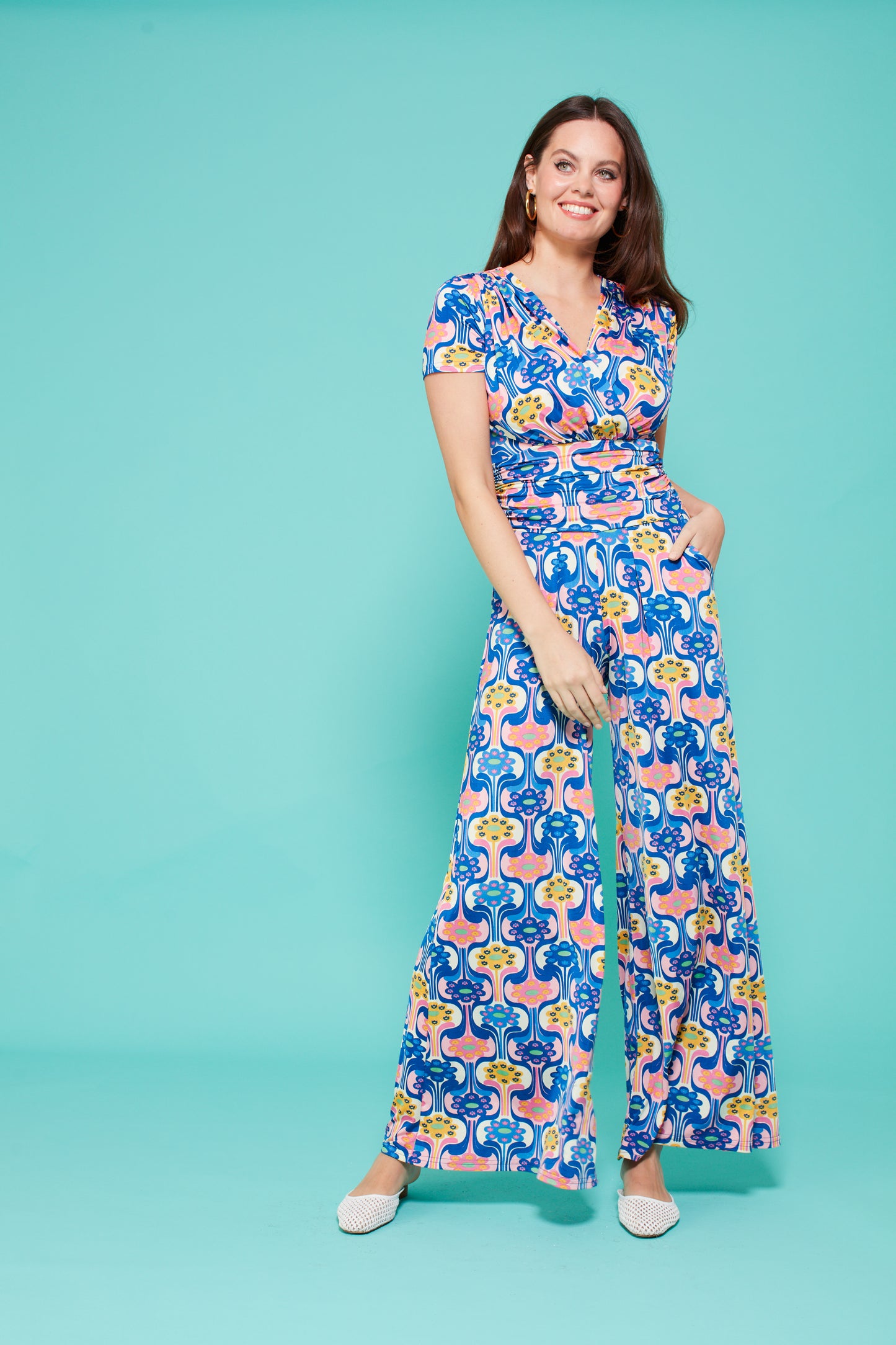 Sharon Jumpsuit in Retro Flower