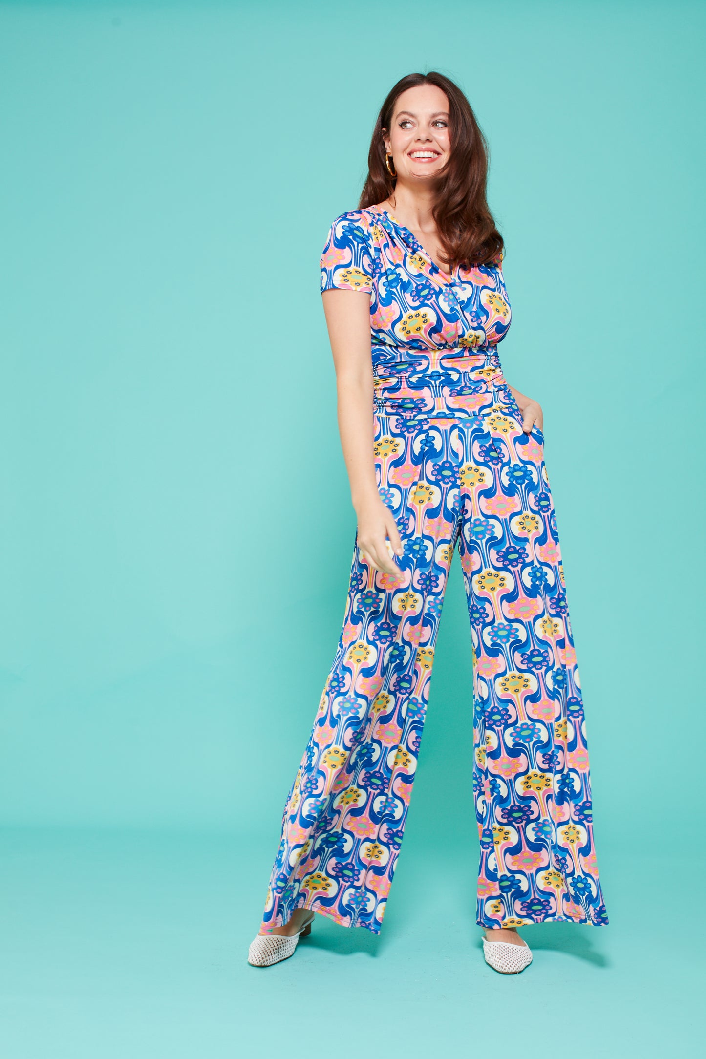 Sharon Jumpsuit in Retro Flower