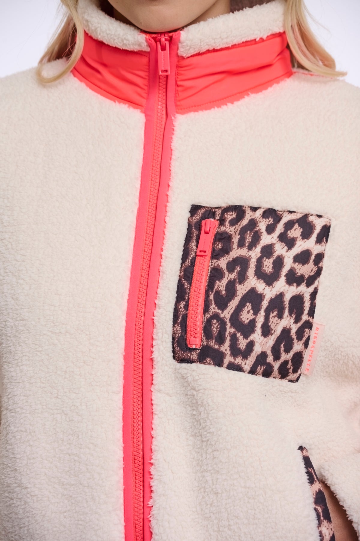 Rino & Pelle Sinai Cropped Teddy Jacket in Birch Leo