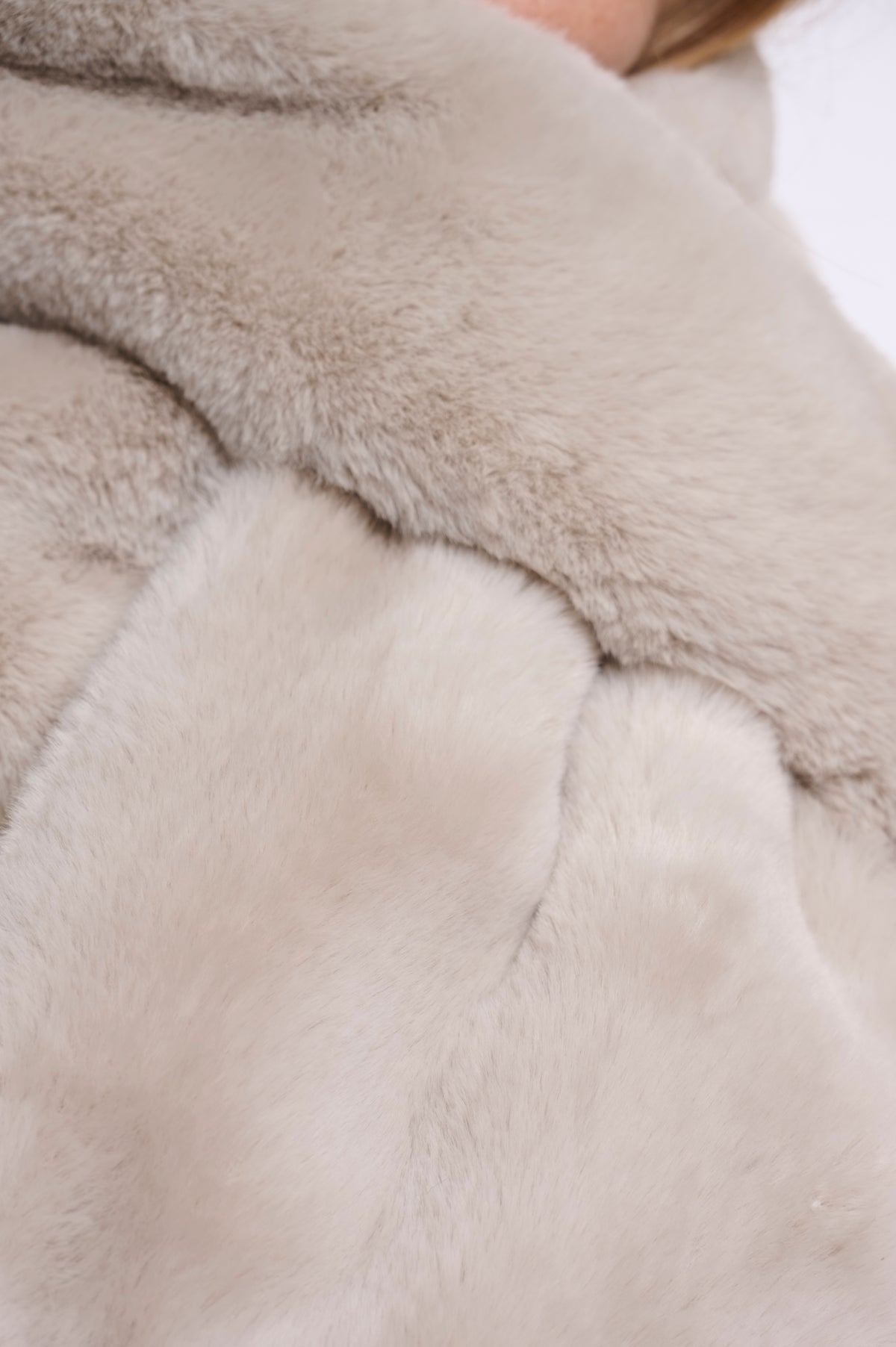 Rino & Pelle Stip Faux Fur Scarf in Birch