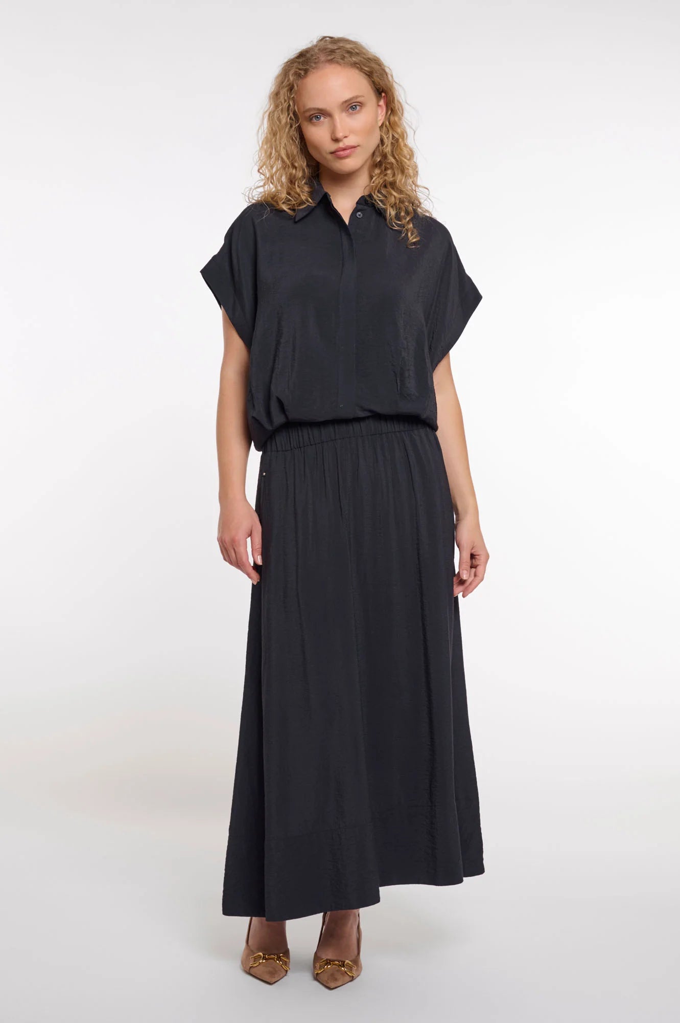 Rino & Pelle Tosca Midi Skirt in Dark Navy