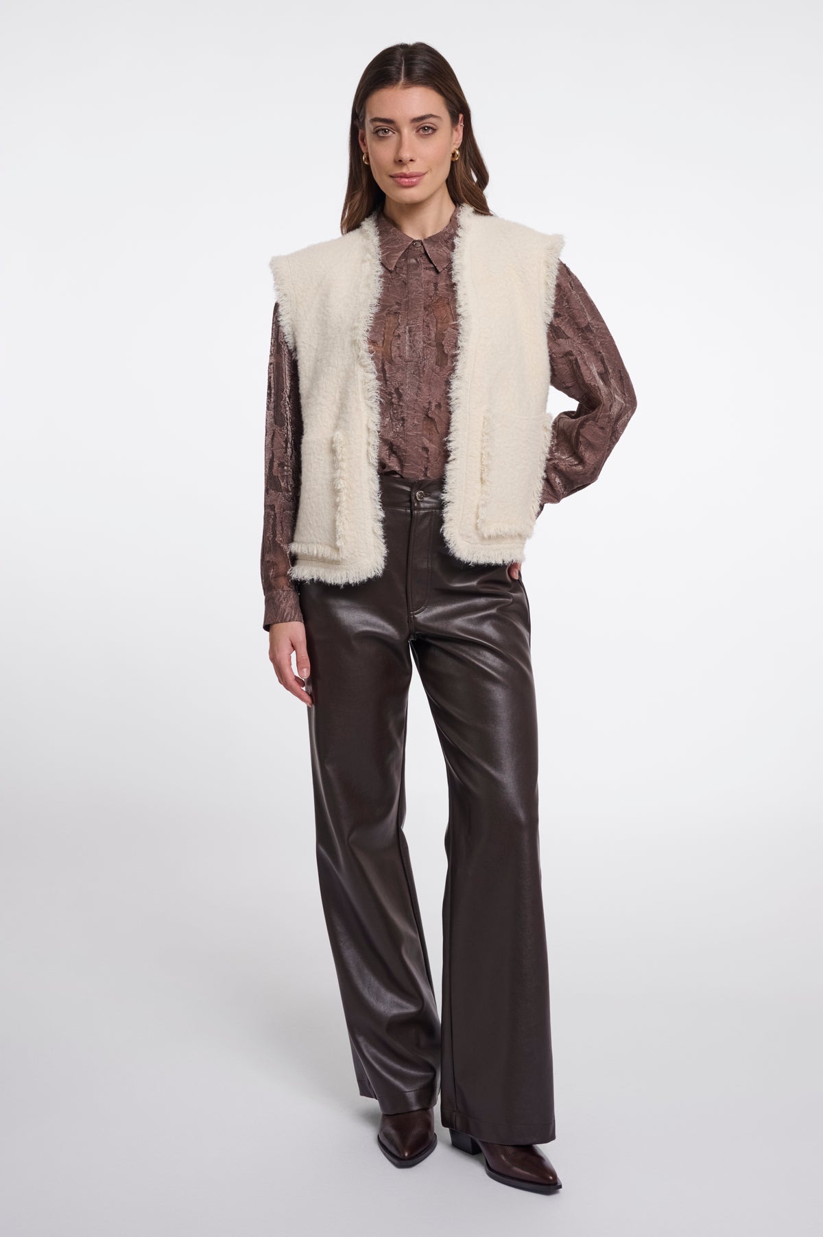 Rino & Pelle Vita Fringed Waistcoat in Birch