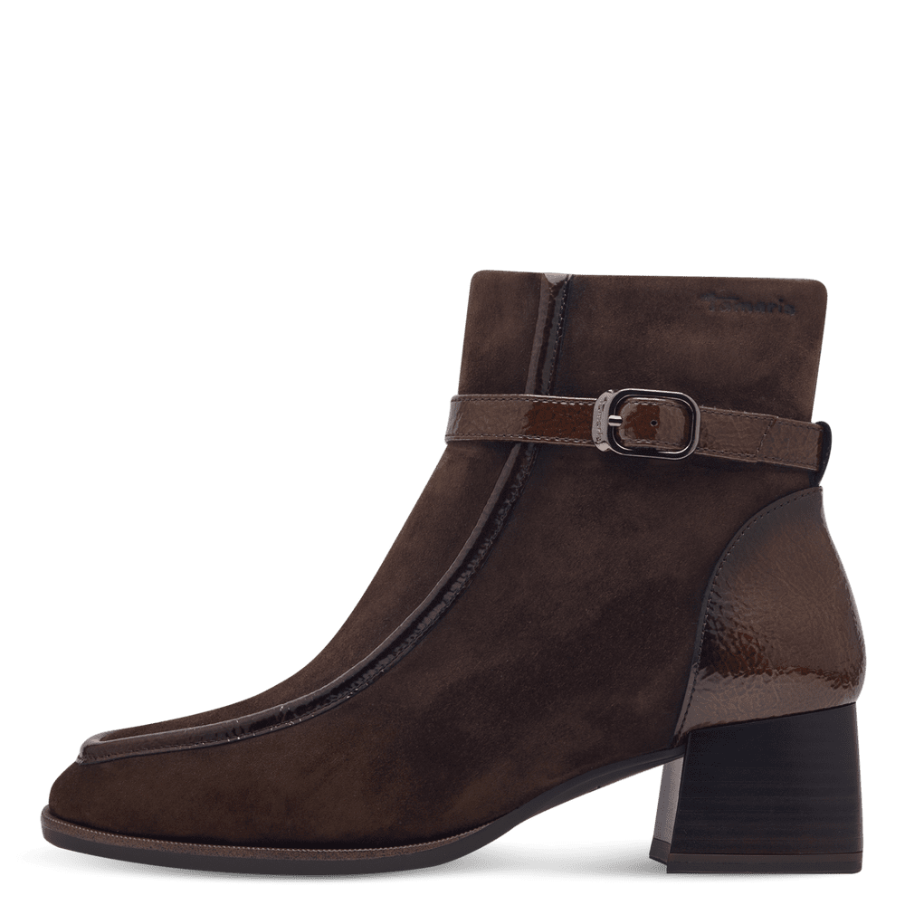 Suede Leather Ankle Boot in Mocca