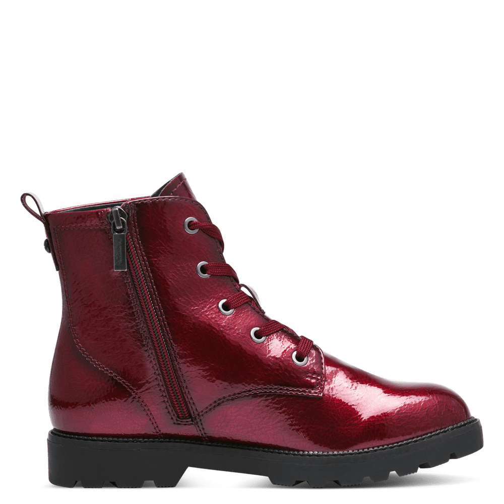 Lace-Up Ankle Boots in Bordeaux