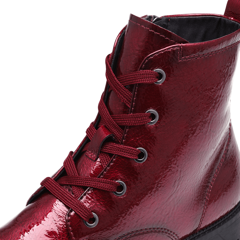 Lace-Up Ankle Boots in Bordeaux