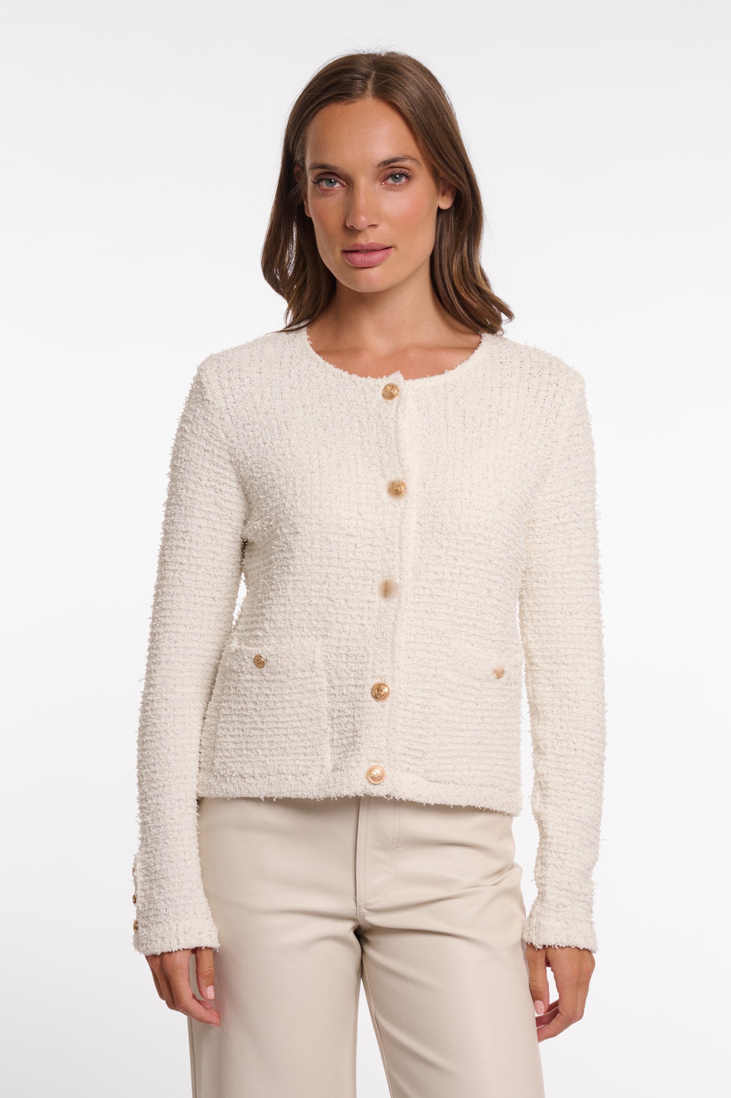 Rino & Pelle Yamin Knitted Cardigan in Snow White