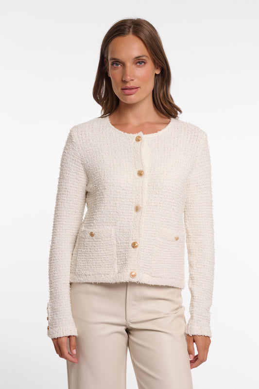 Rino & Pelle Yamin Knitted Cardigan in Snow White