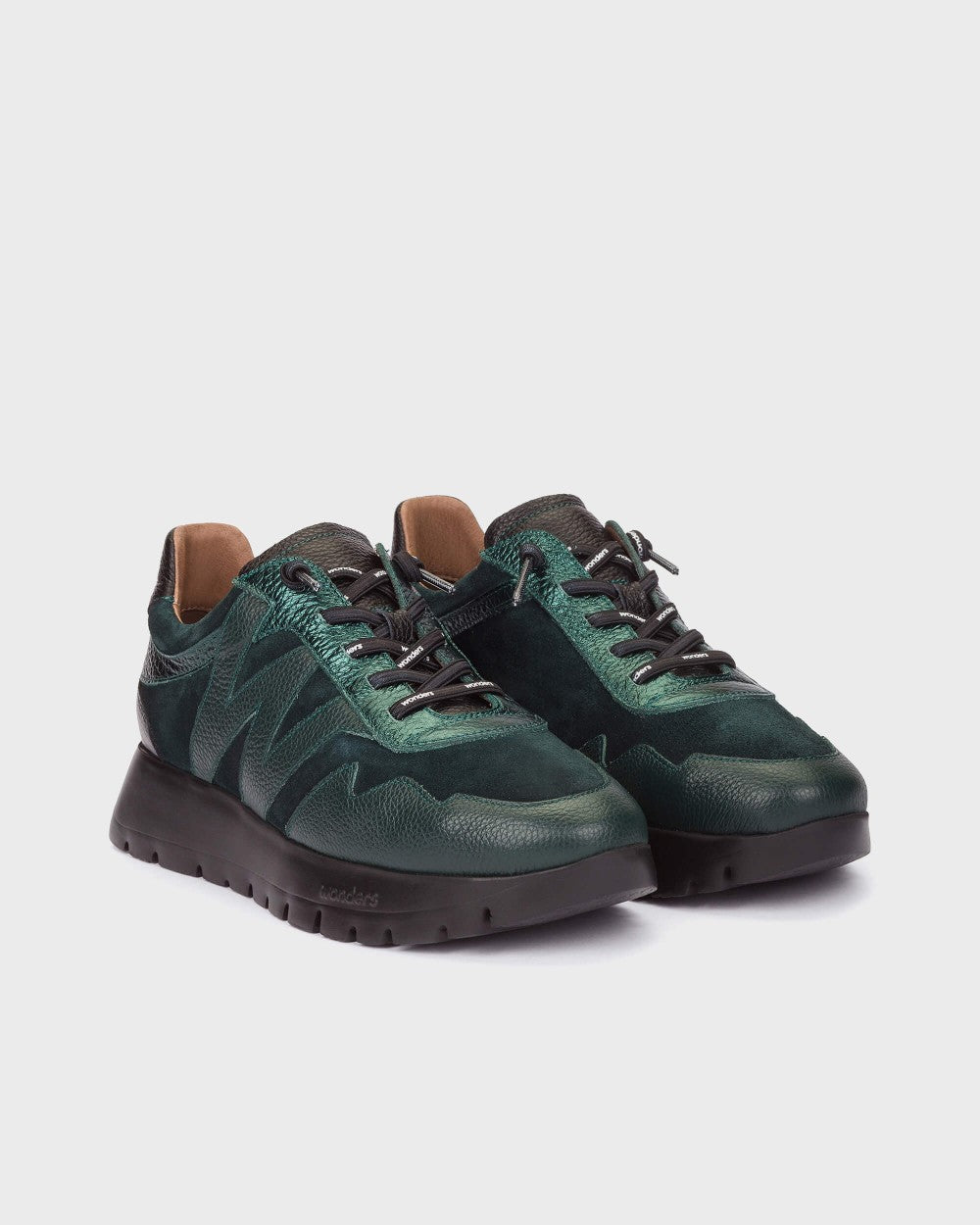 Wonders Odisei 110 Leather Trainers in Alpine Green