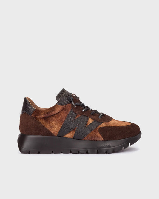 Wonders Odisei 111 Leather Trainers in Brown and Black