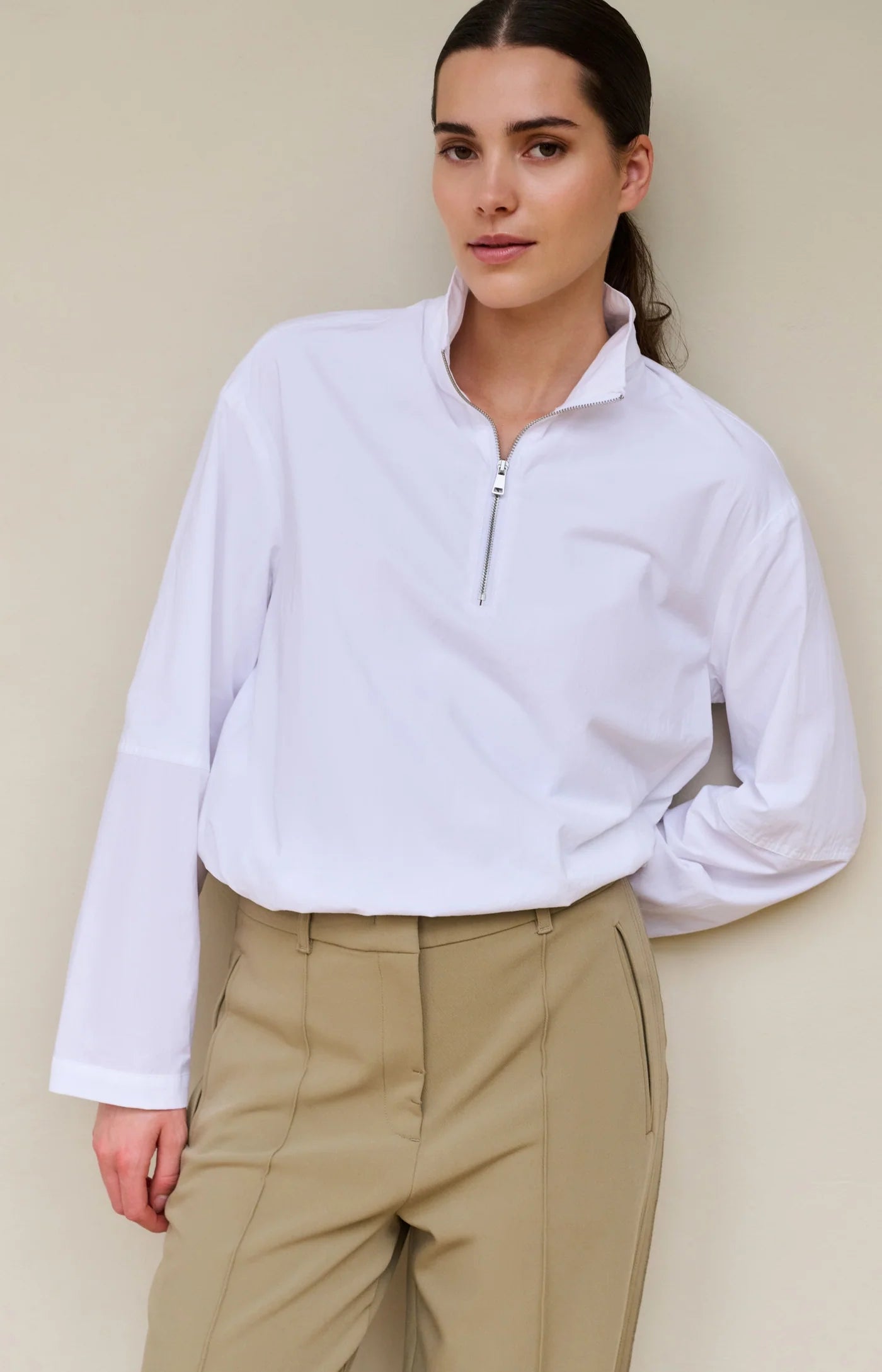 Yaya Balloon Blouse in Pure White