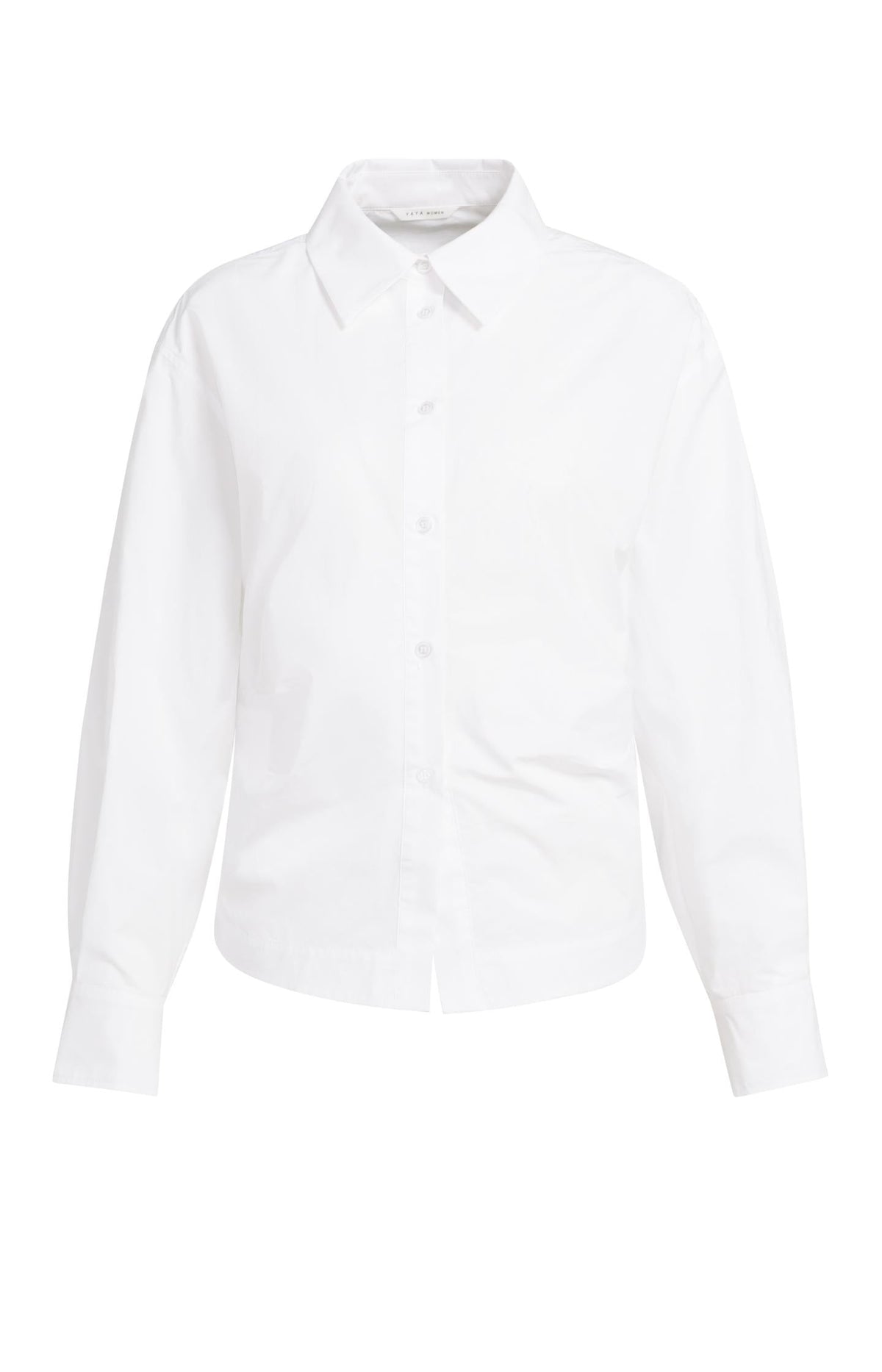 YAYA Cotton Blouse with Waist Detail in Pure White