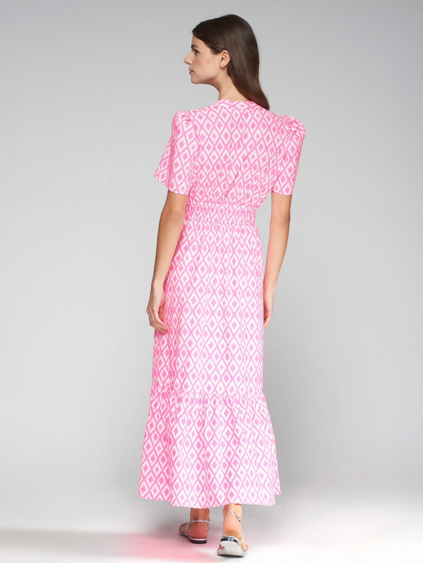 Vilagalo Leila Ikat Dress in Rosa