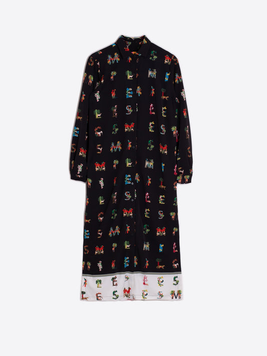 Vilagallo Smile Shirt-Dress in Black