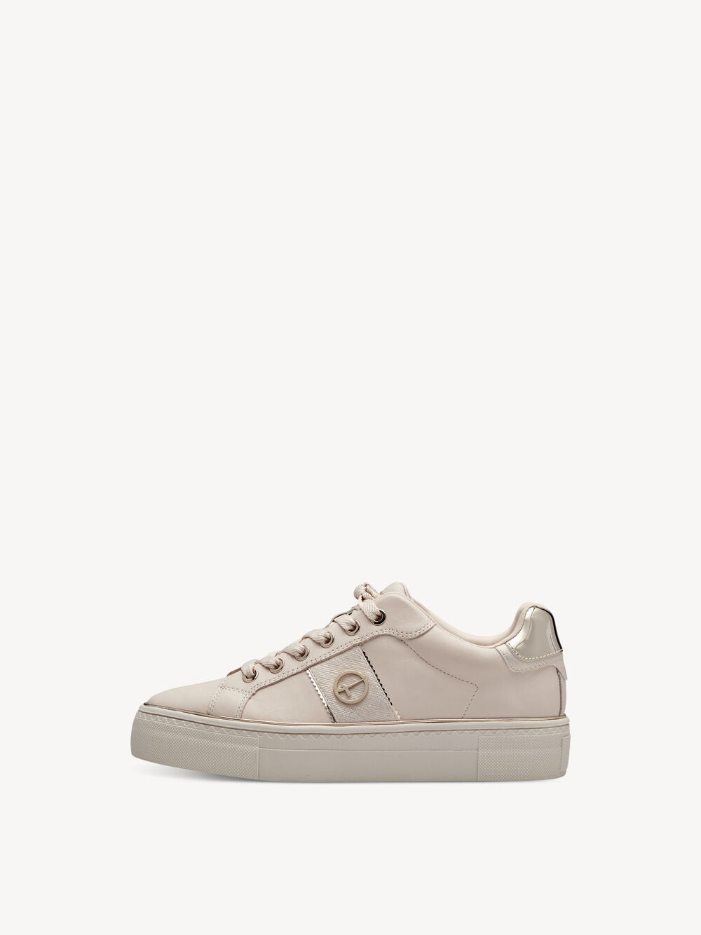 Leather Trainer in Ivory