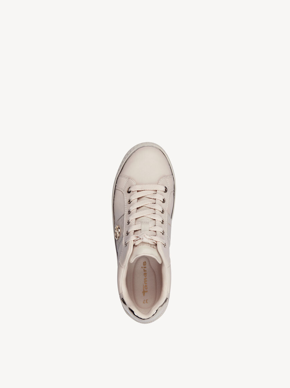 Leather Trainer in Ivory