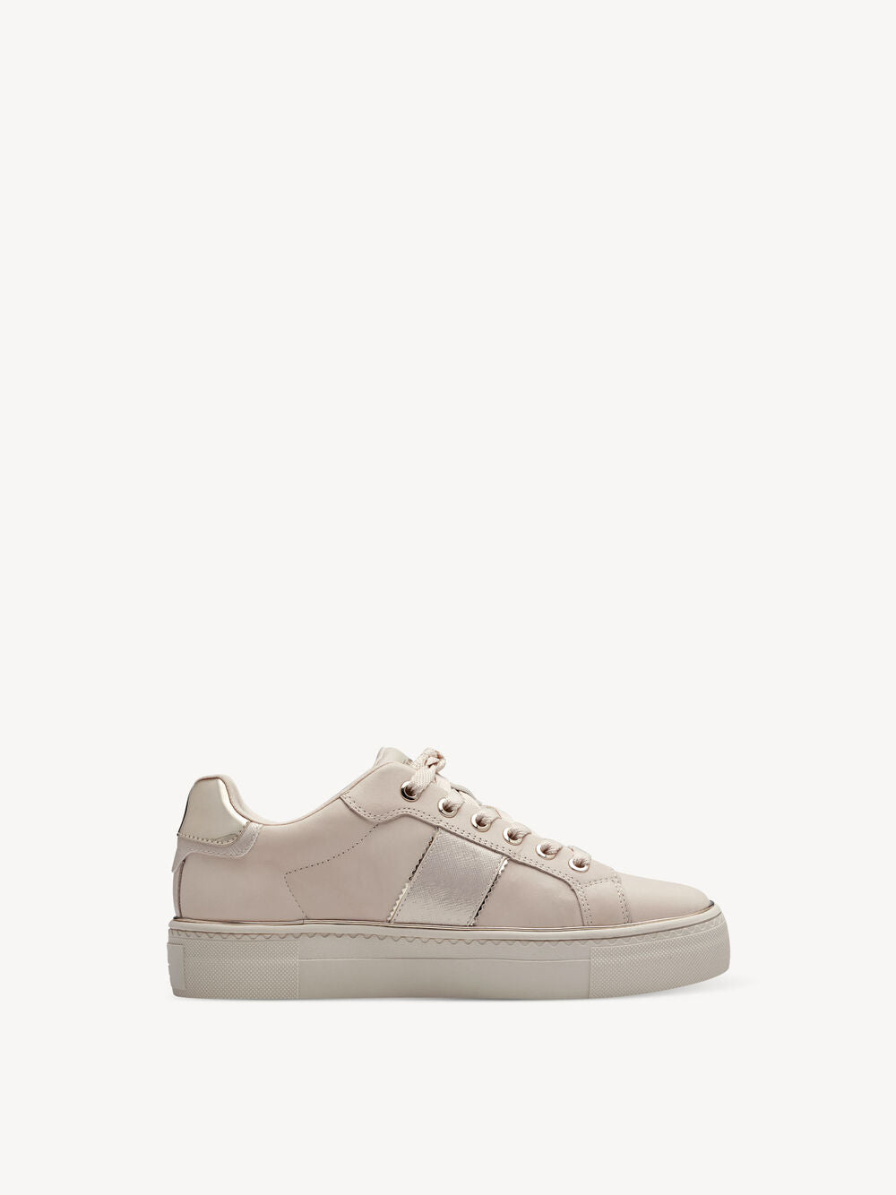 Leather Trainer in Ivory