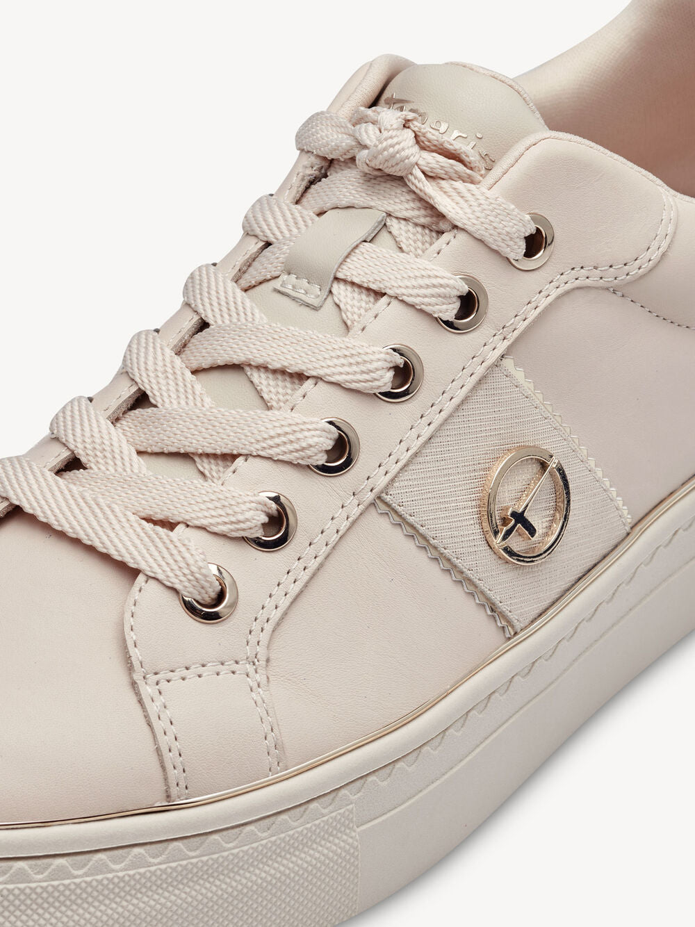 Leather Trainer in Ivory