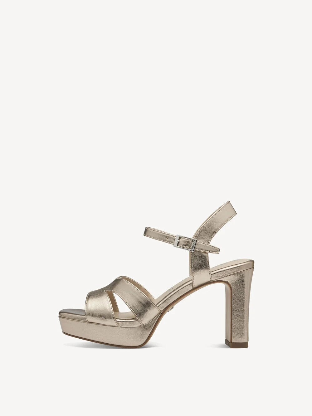 Heeled Sandal in Light Gold