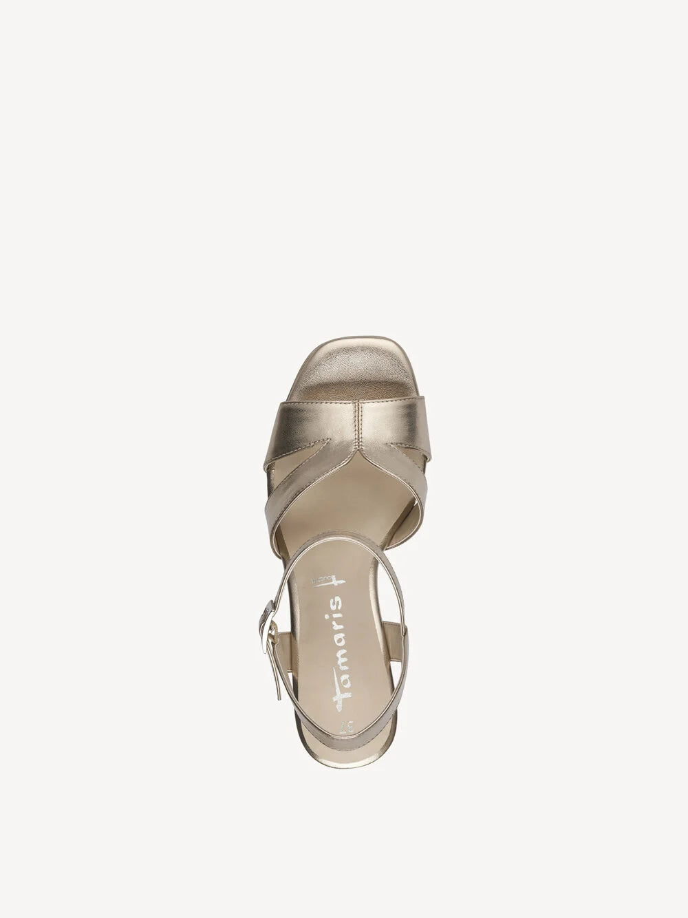 Heeled Sandal in Light Gold