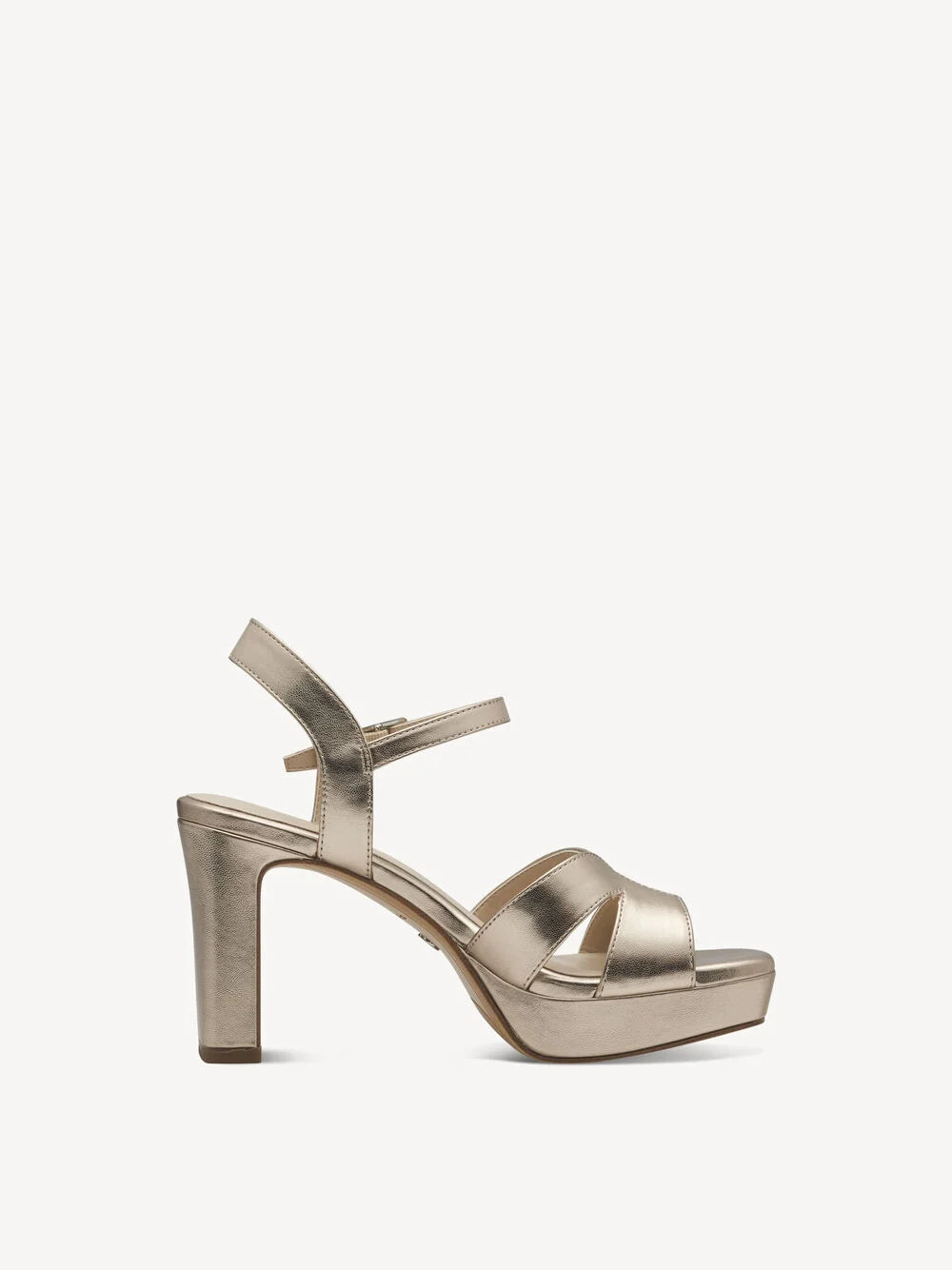 Heeled Sandal in Light Gold