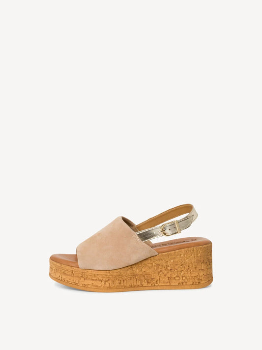 Tamaris Platform Sandal in Beige