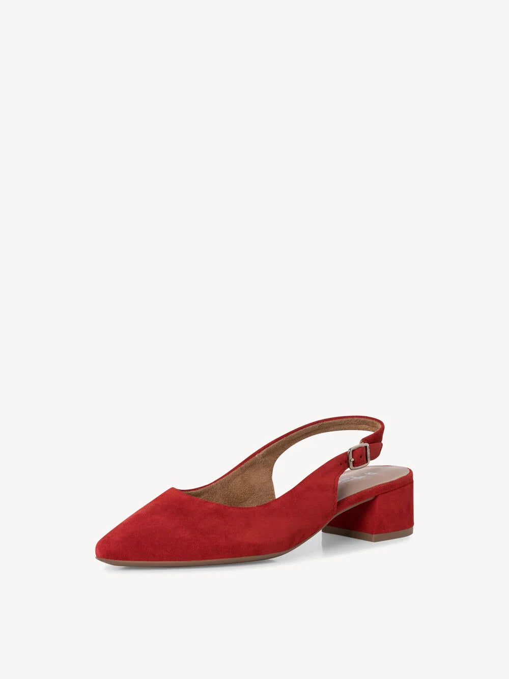 Leather Sling Pumps in Red