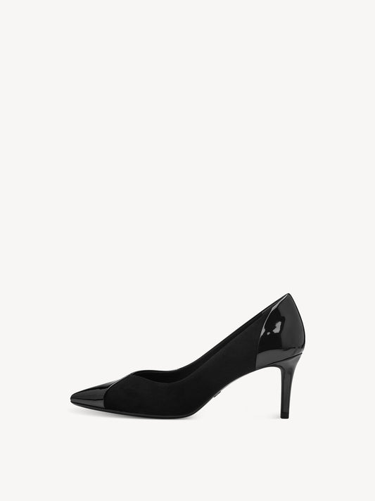 Heeled Court Shoe in Black