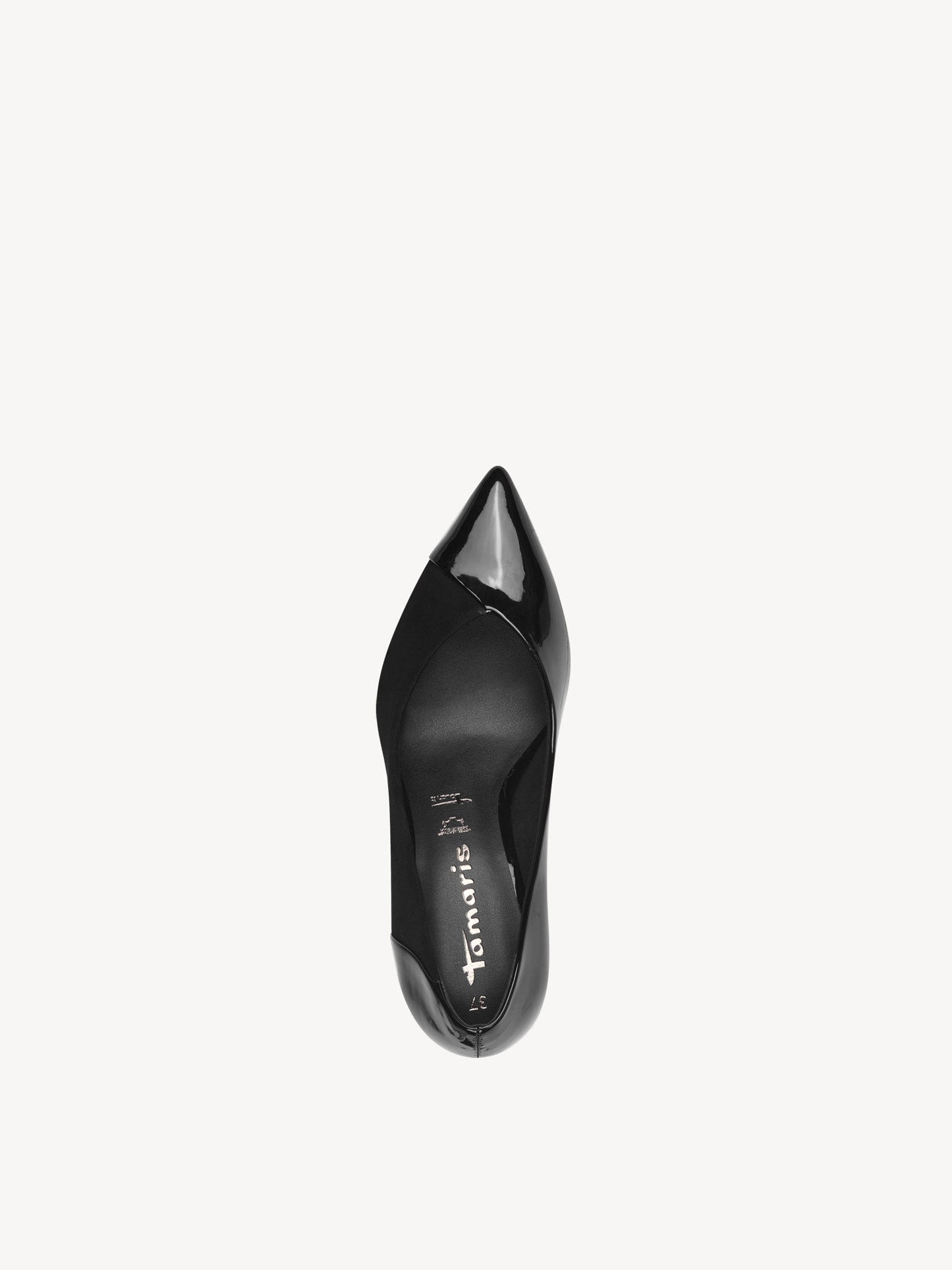 Heeled Court Shoe in Black