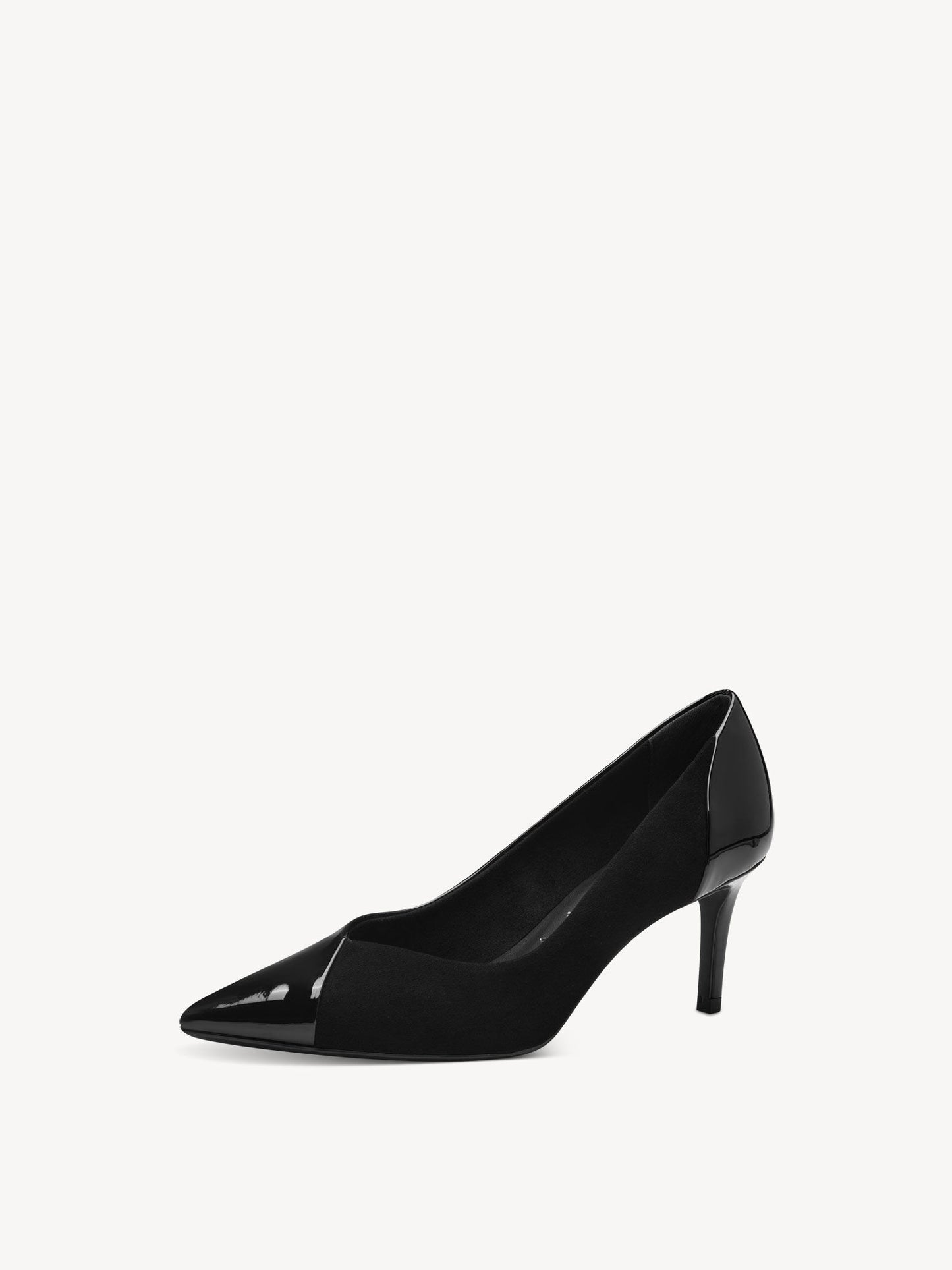 Heeled Court Shoe in Black