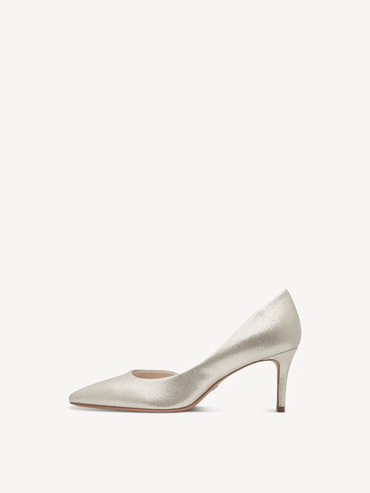 Tamaris Heeled Pump in Champagne