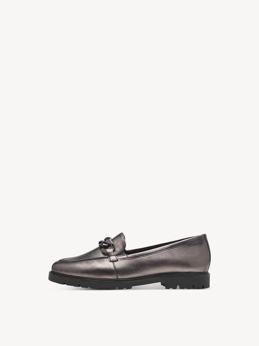 Leather Loafer in Mocca Metallic