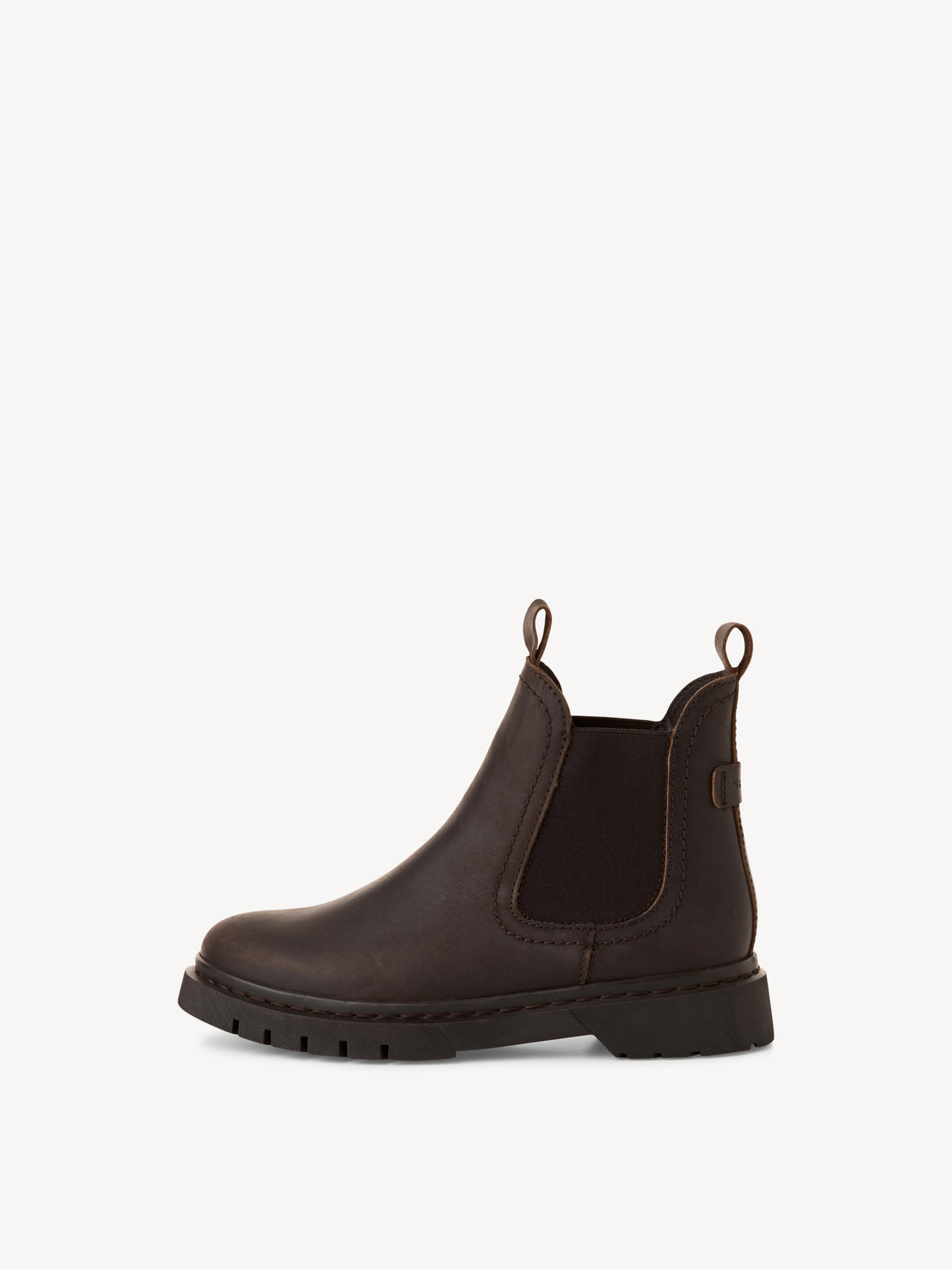 Tamaris Leather Block Heel Chelsea Boots in Brown