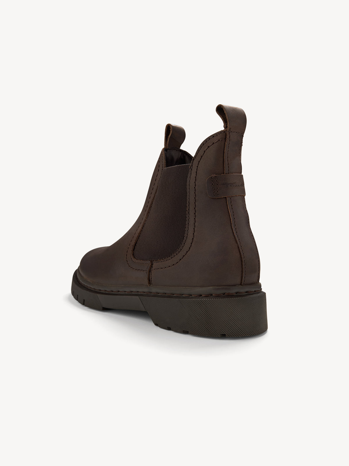 Tamaris Leather Block Heel Chelsea Boots in Brown