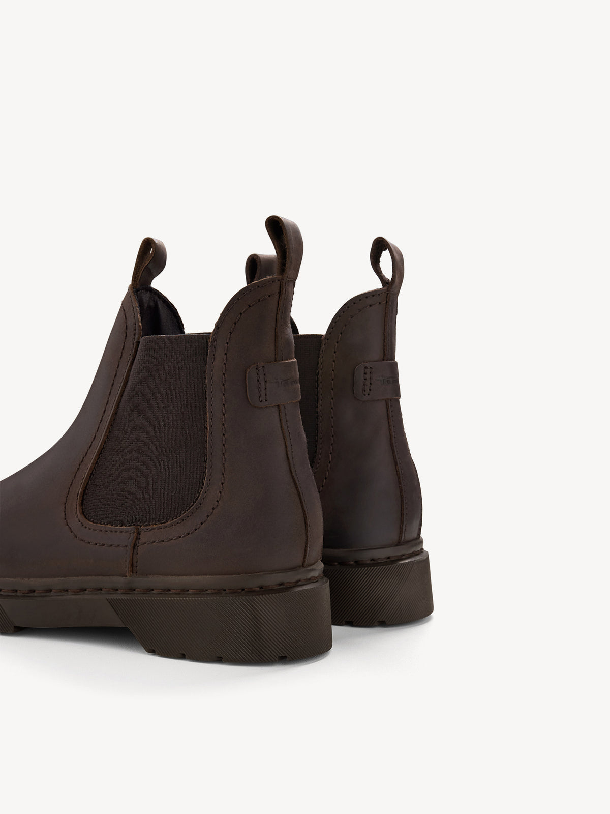 Tamaris Leather Block Heel Chelsea Boots in Brown