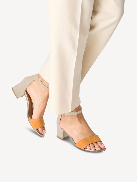 Tamaris Suede Sandal Orange Comb