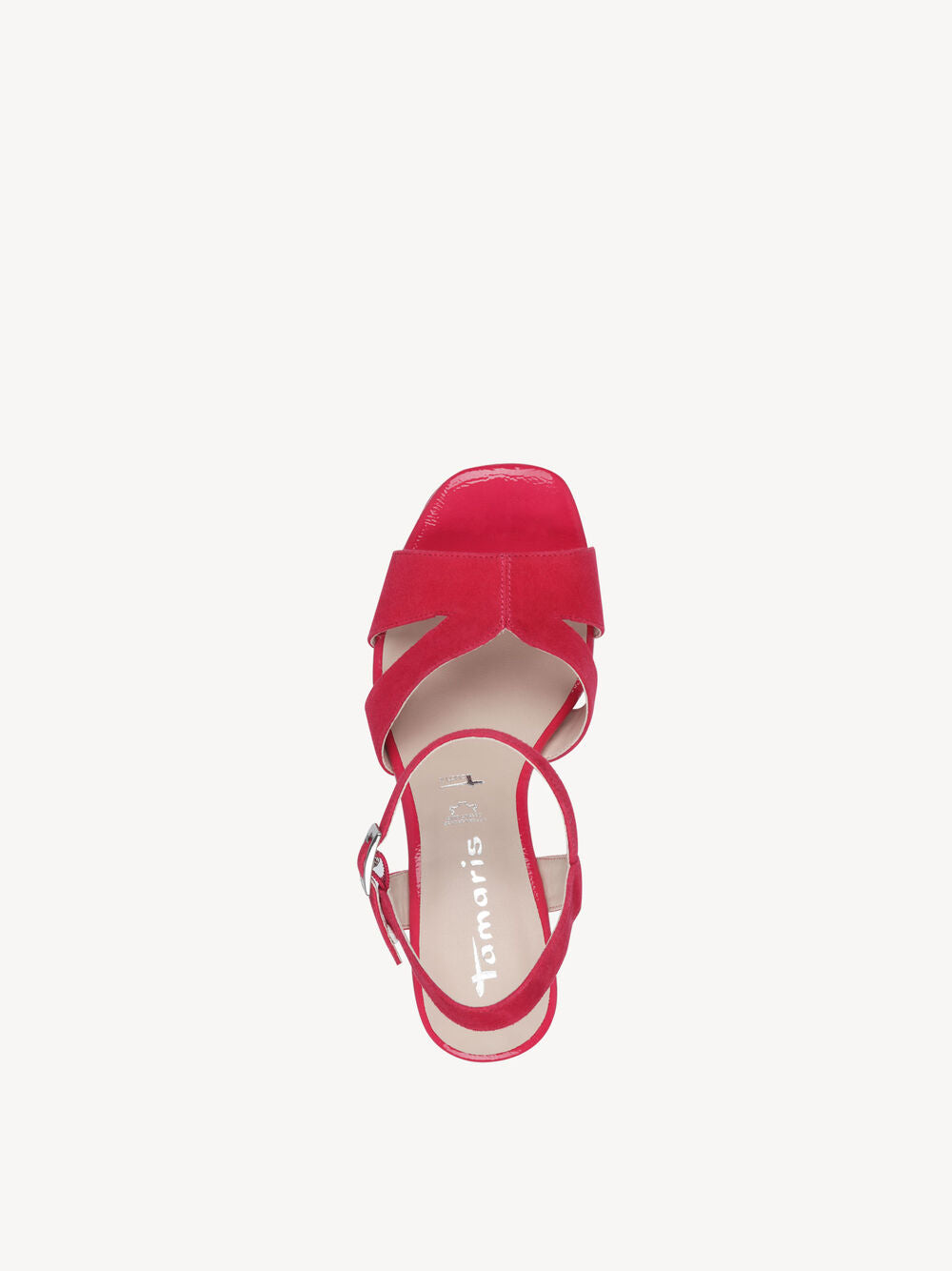 Leather Heeled Sandal in Pink